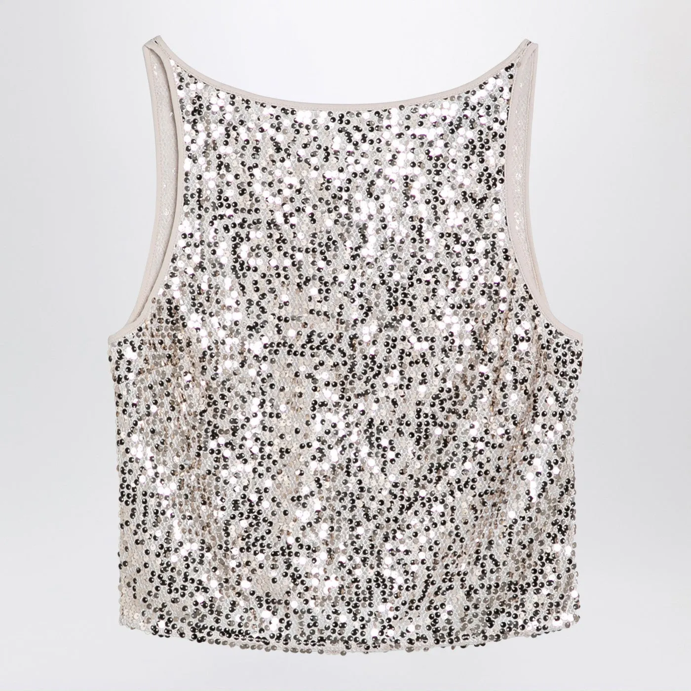 Rotate Birger Christensen    Rotate Birger Christensen Beige Sleeveless Top With Sequins