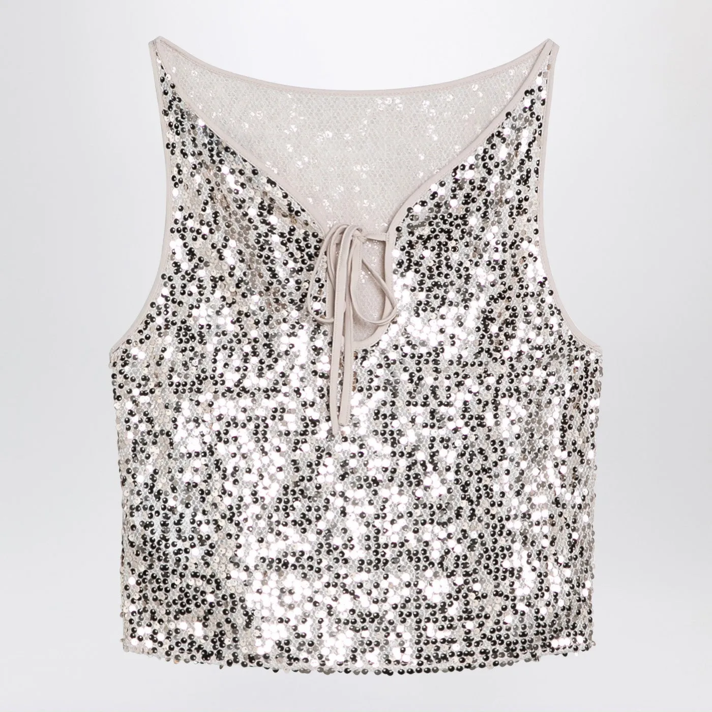 Rotate Birger Christensen    Rotate Birger Christensen Beige Sleeveless Top With Sequins