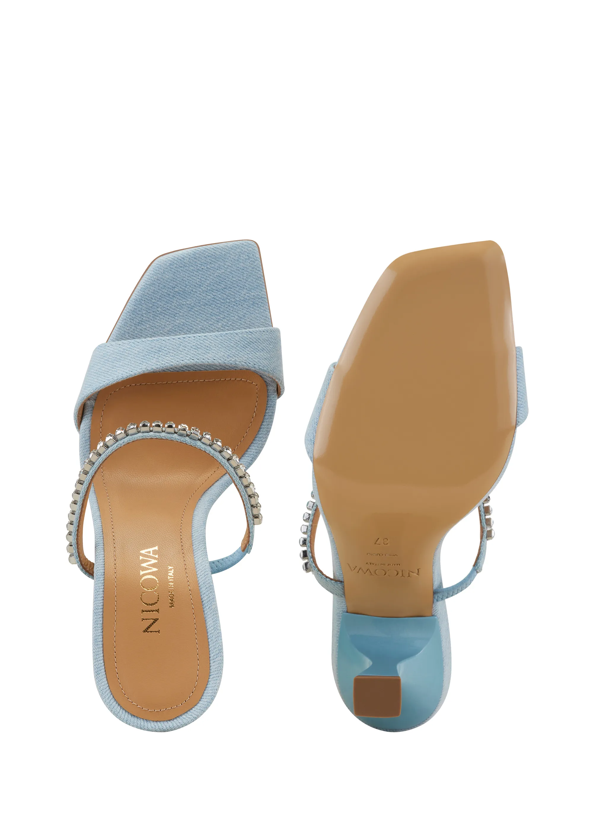 Sandals with gemstones - VEROSIO 95 in Denim