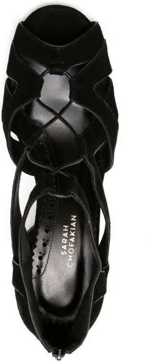 Sarah Chofakian Taylor suede sandals Black