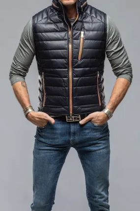 Saxan Leather Vest In Navy