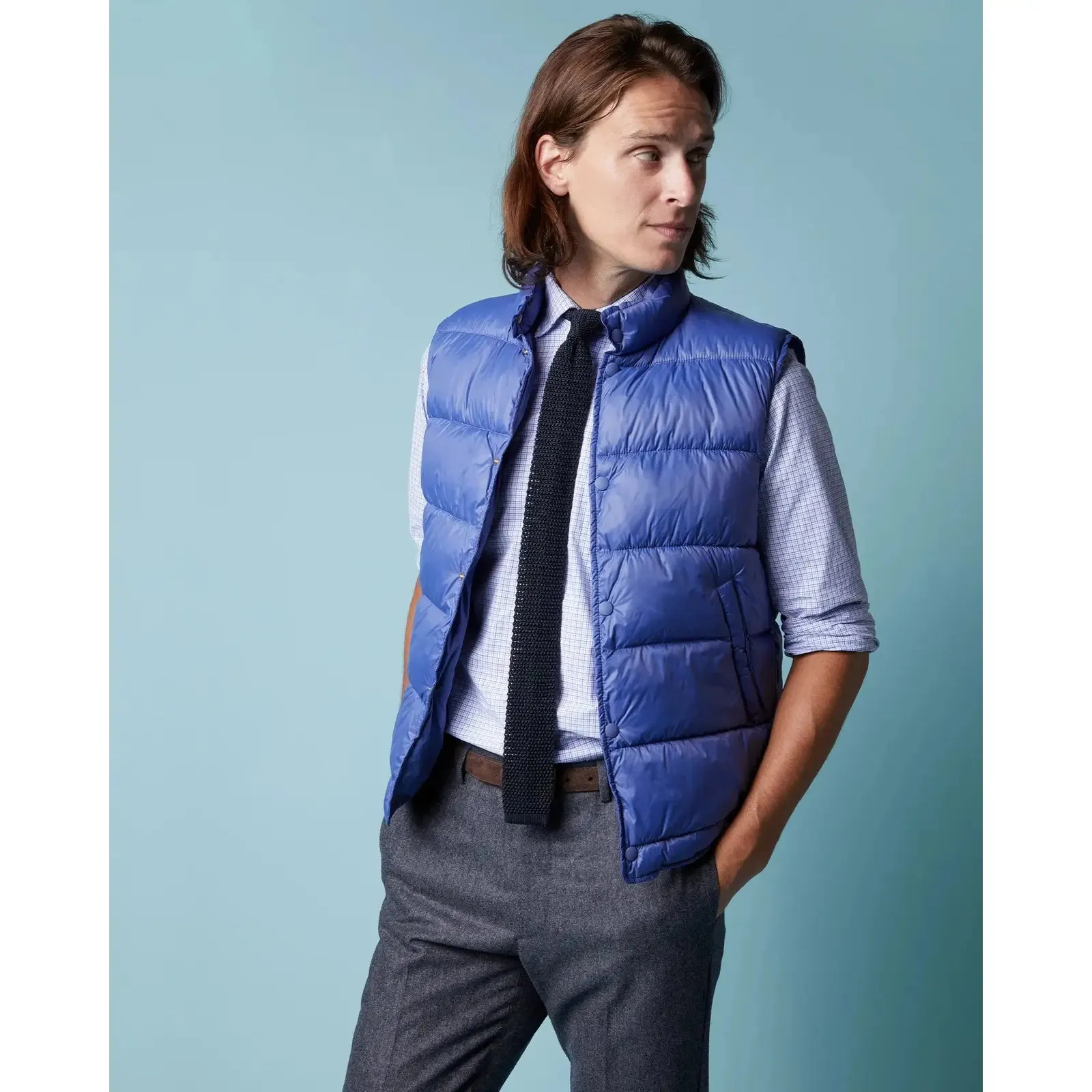 Sid Mashburn Cashball Traveler's Vest in Cornflower