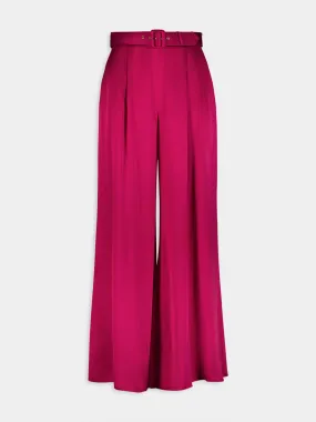 Silk Wide-Leg Trousers