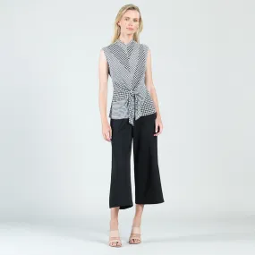 Sleeveless Center Front Tie Top - Houndstooth Grid - Final Sale!