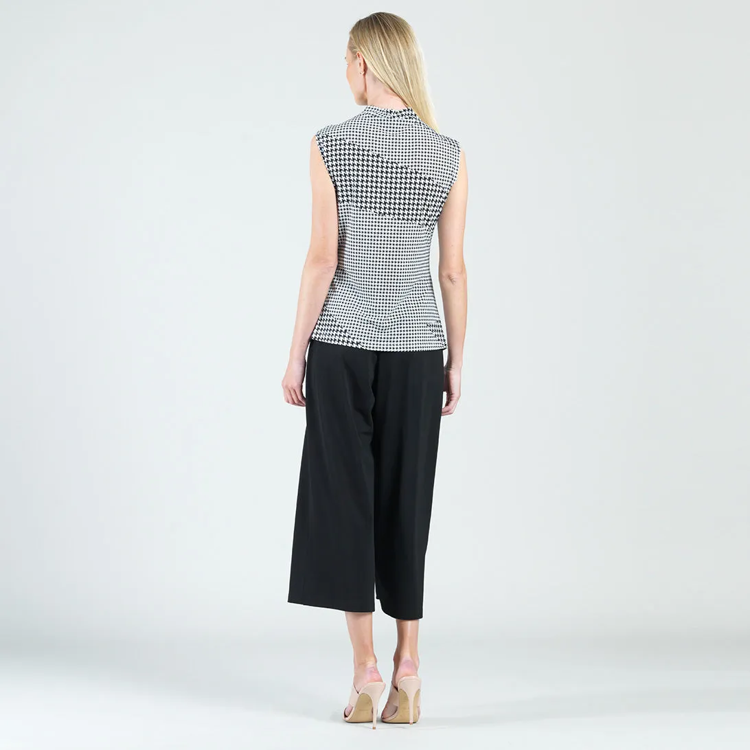 Sleeveless Center Front Tie Top - Houndstooth Grid - Final Sale!