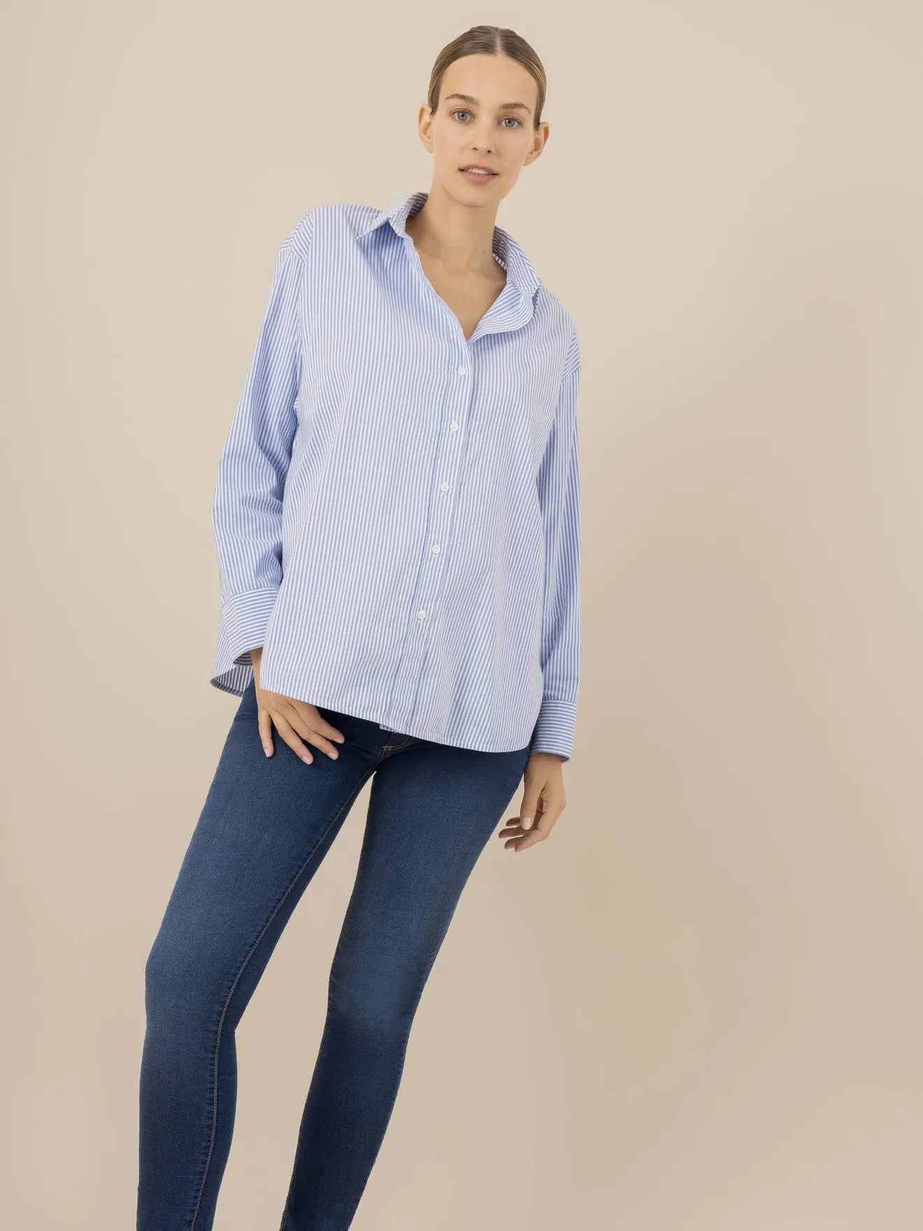 Slim Leg Jeans for Maternity, Bandless, Classic by ENVIE DE FRAISE - denim blue