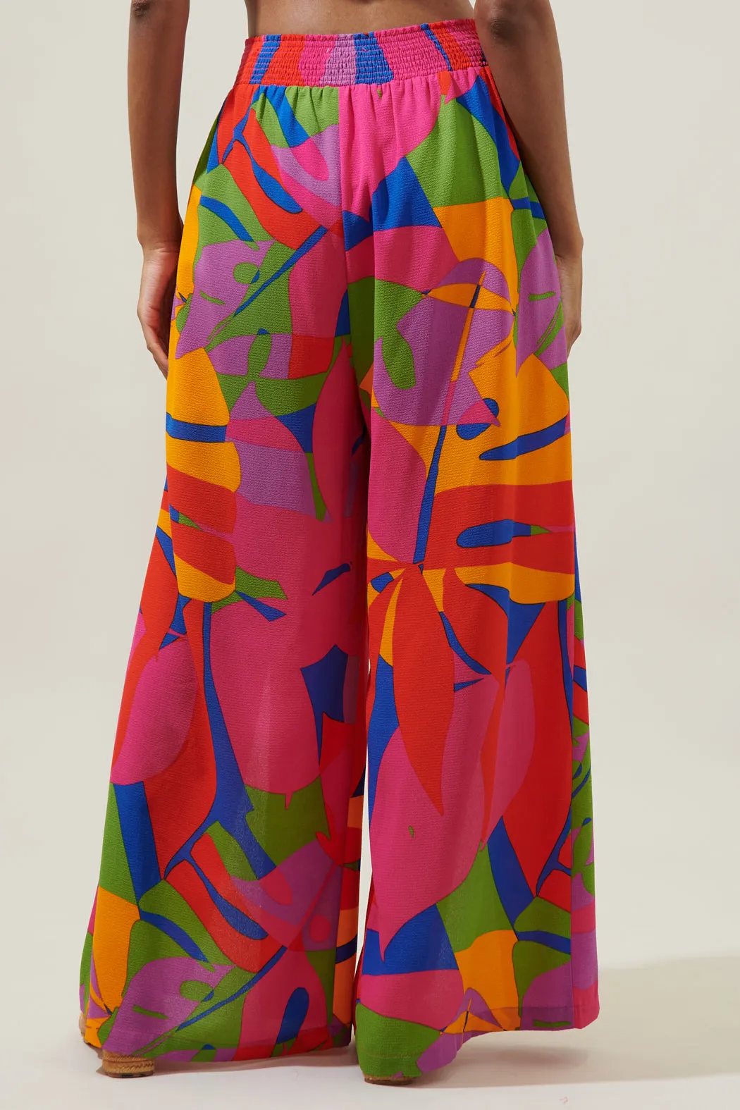 Soleil Abstract Wide Leg Wrap Pants