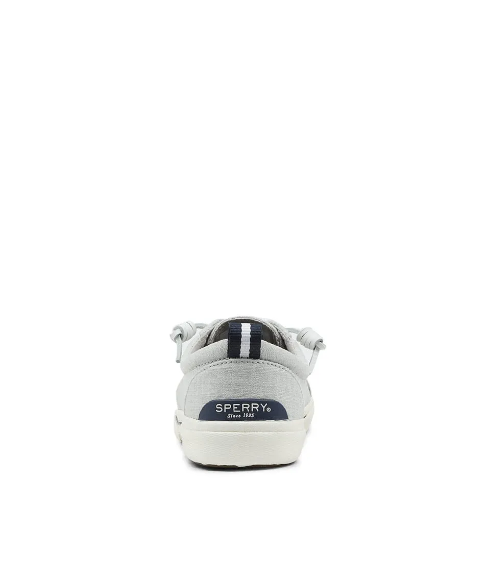 SPERRY Pier Wave Ltt Striped Grey Canvas Sneakers