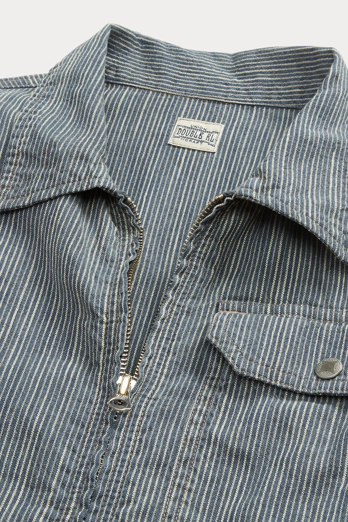 Striped Cotton Linen Jacket - Indigo