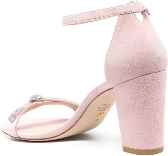 Stuart Weitzman 90mm suede heeled sandals Pink