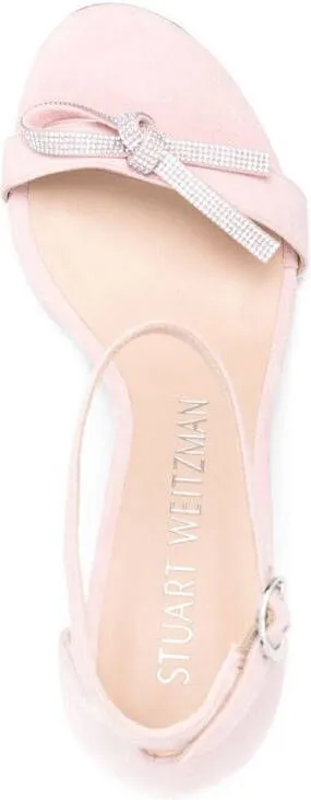 Stuart Weitzman 90mm suede heeled sandals Pink