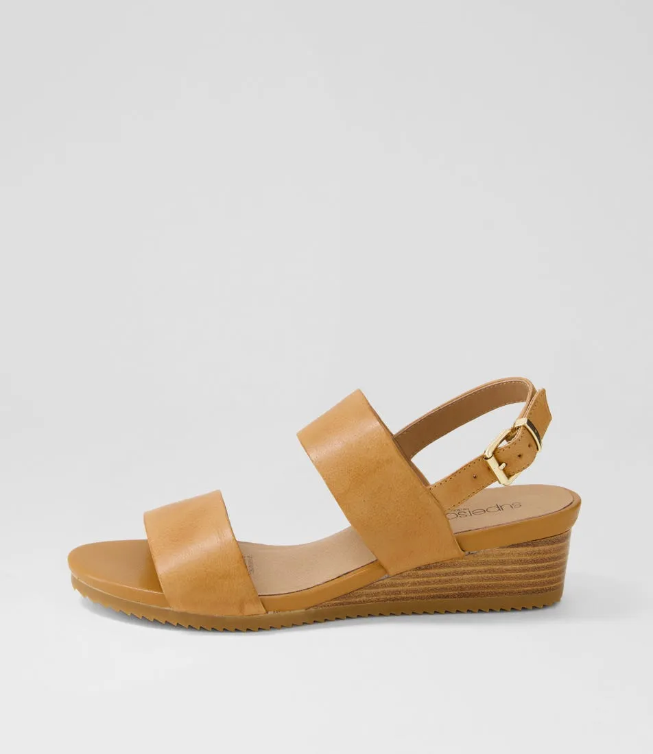 SUPERSOFT Hassels Dark Tan Leather Sandals