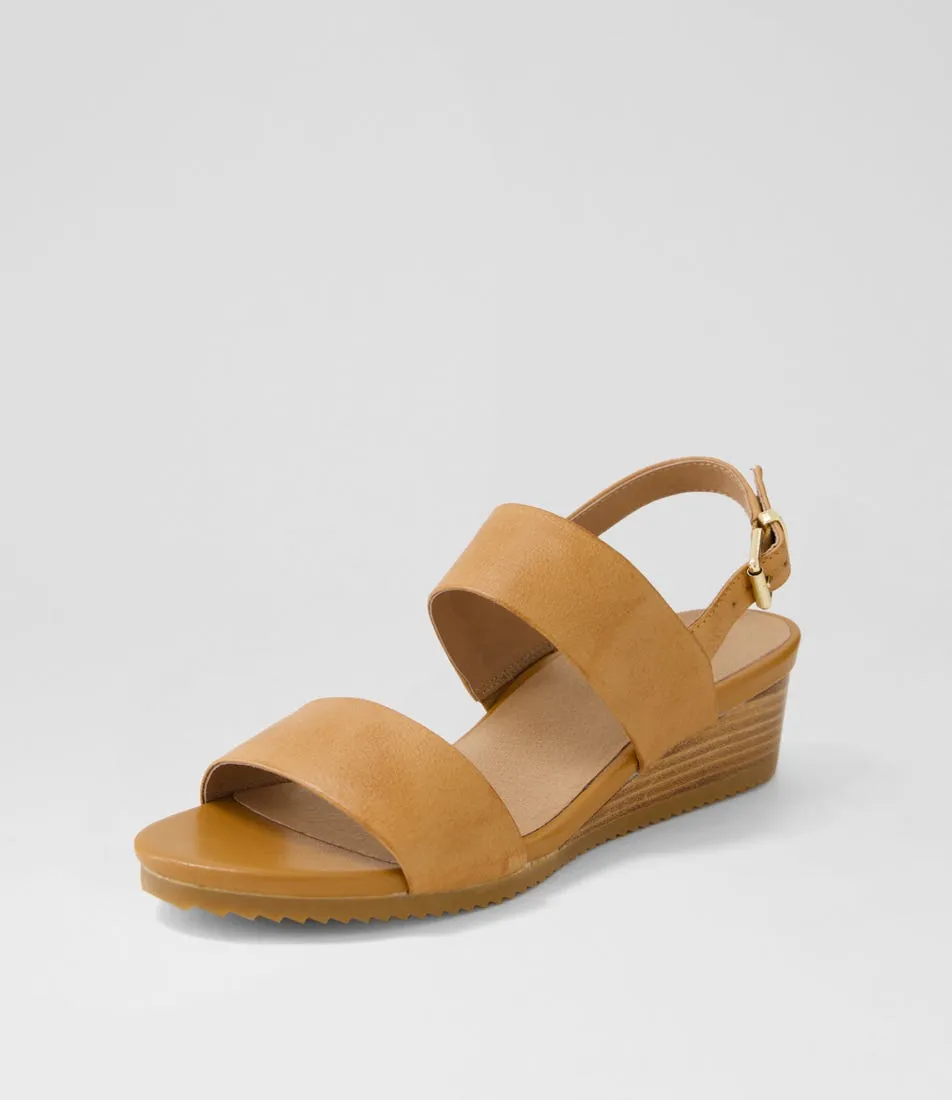 SUPERSOFT Hassels Dark Tan Leather Sandals