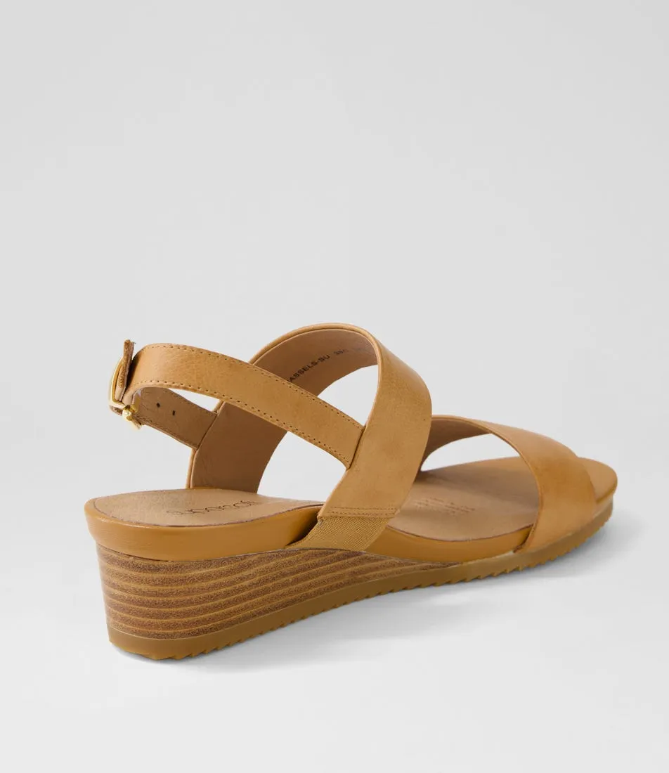 SUPERSOFT Hassels Dark Tan Leather Sandals