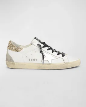 Superstar Glitter Leather Low-Top Sneakers