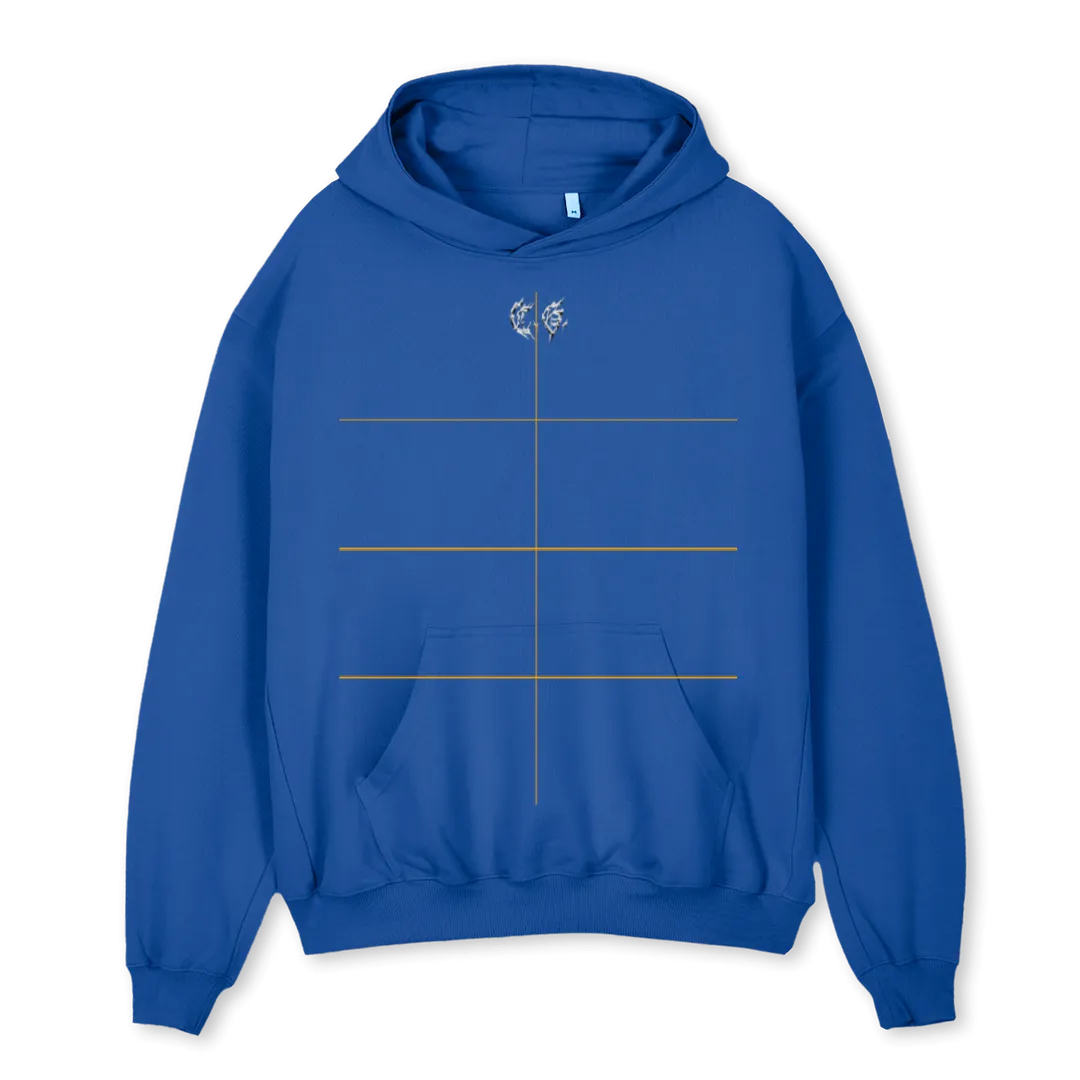 SURVIVORS GUILT Cobalt Blue Oversized Hoodie.