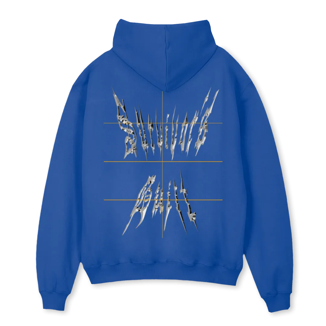 SURVIVORS GUILT Cobalt Blue Oversized Hoodie.