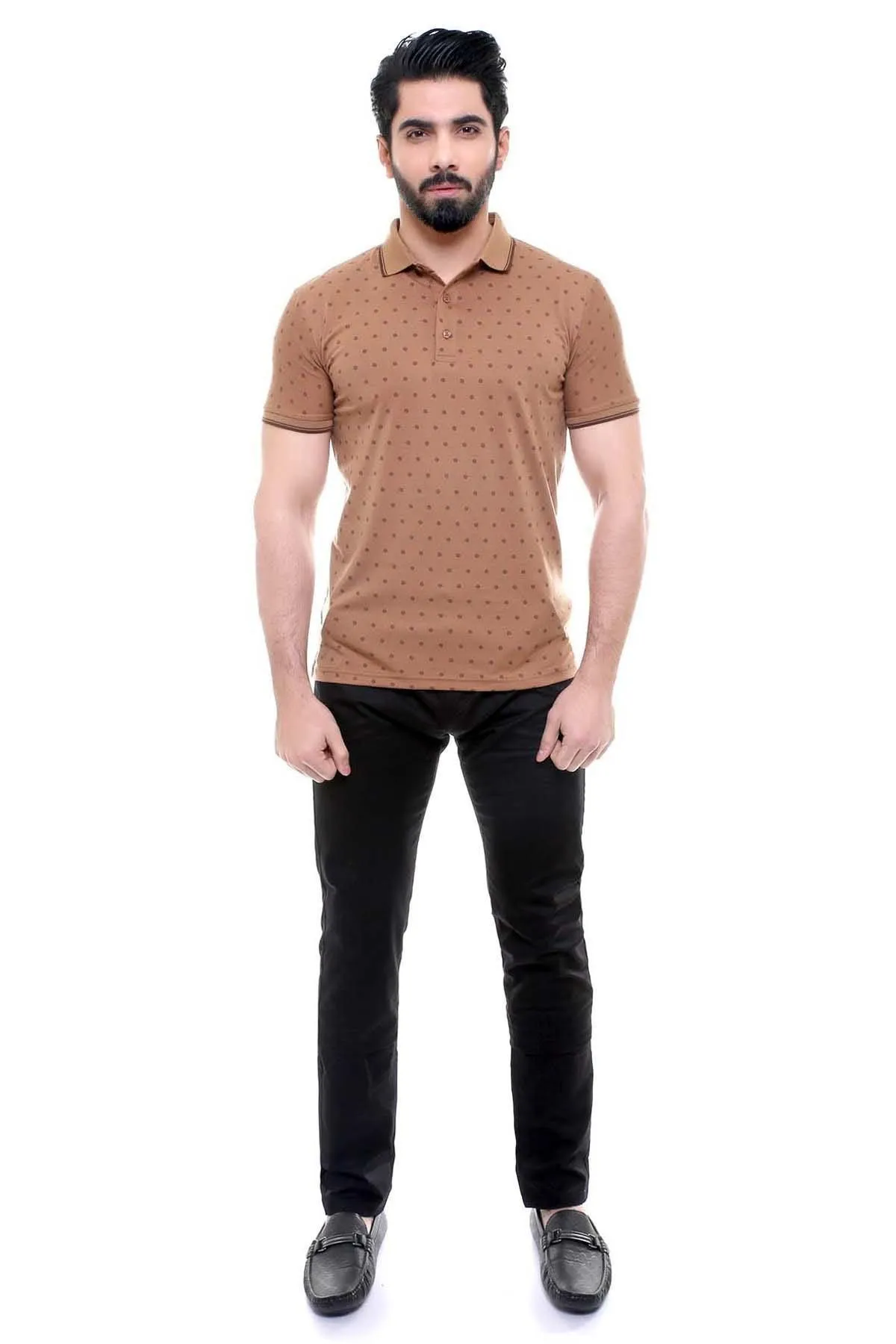 T SHIRT POLO LIGHT BROWN