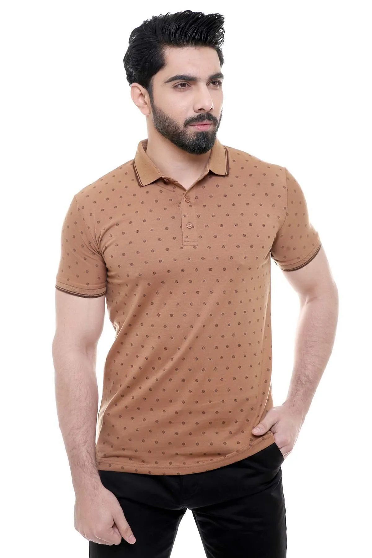 T SHIRT POLO LIGHT BROWN