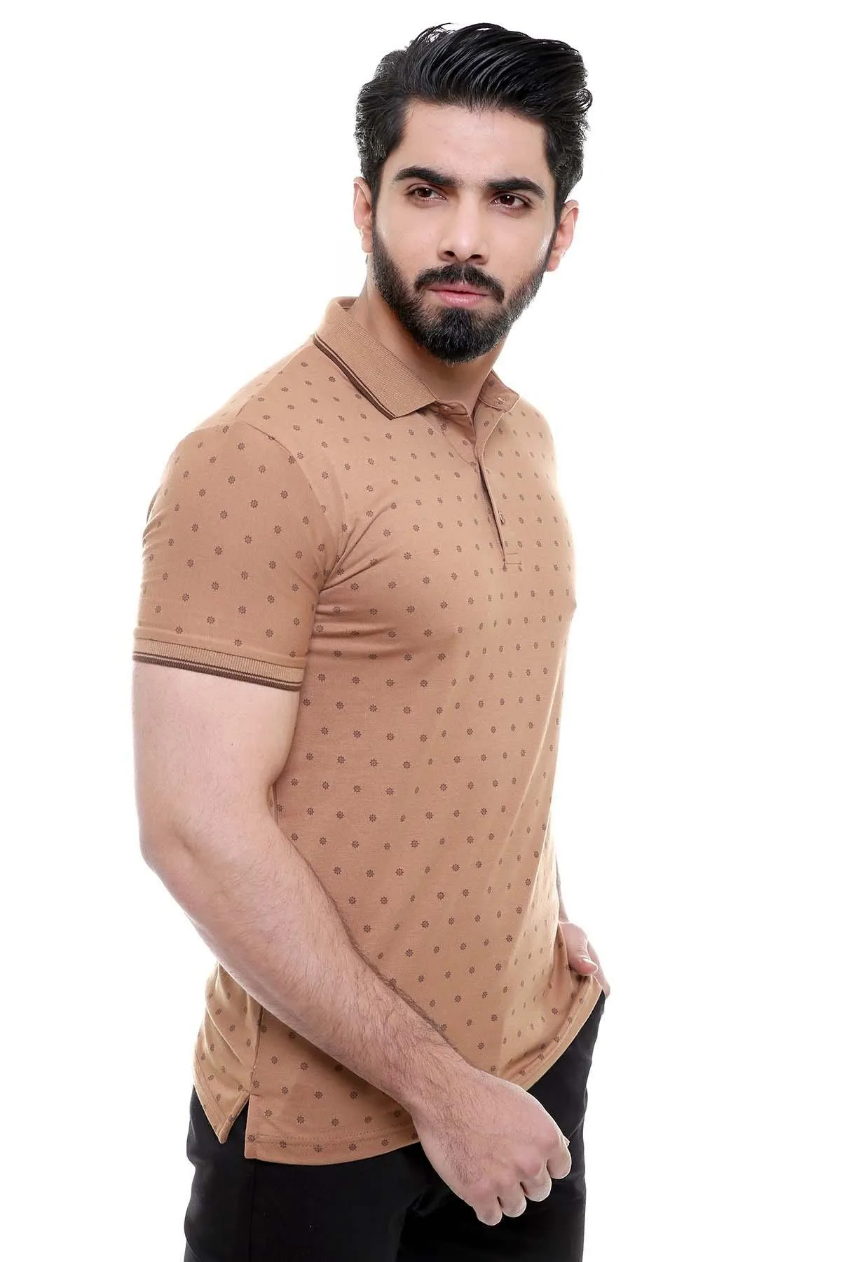 T SHIRT POLO LIGHT BROWN