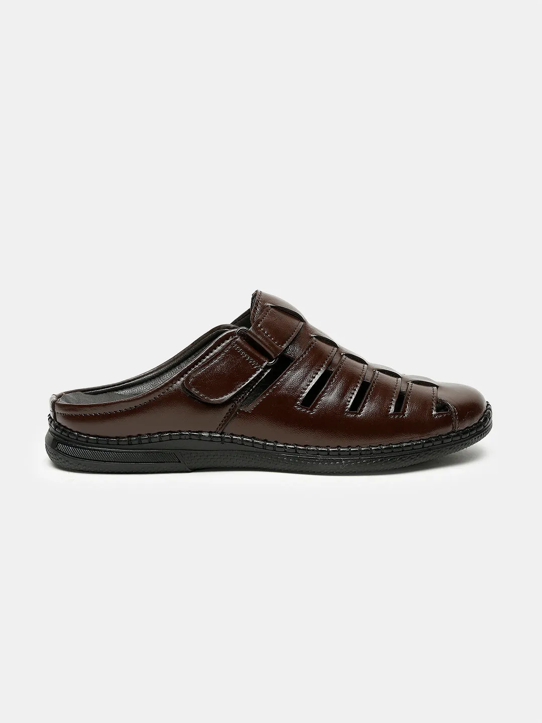 Teakwood Men's Real Leather Brown Sandals