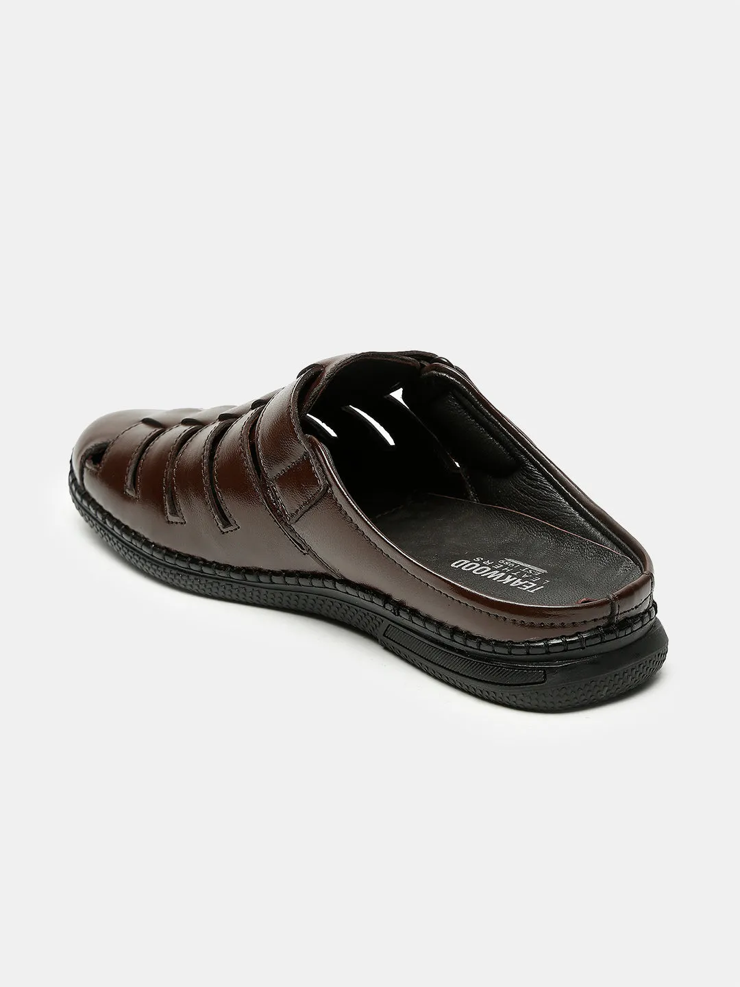 Teakwood Men's Real Leather Brown Sandals