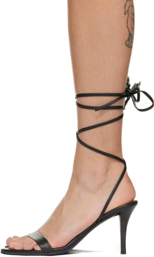 The Row Black Maud Heeled Sandals