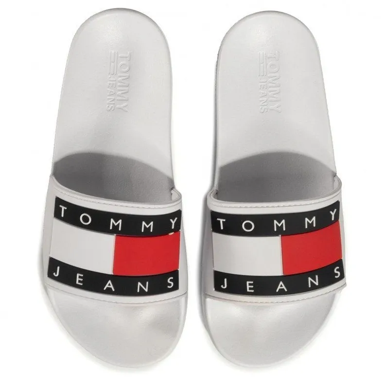 Tommy Hilfiger Tommy Jeans Flag Pool Slide W EN0EN00474-YBS flip-flops white