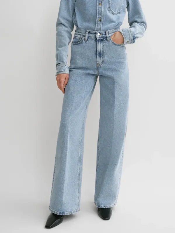 Toteme Wide Leg Denim Jeans Cool blue | Luxury and style at your fingertips