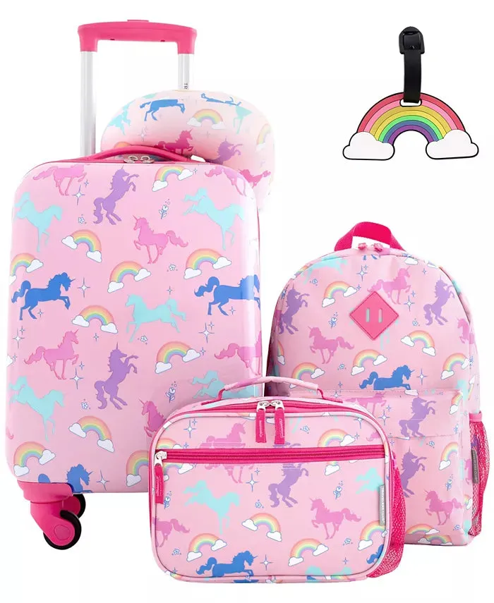 Travelers Club Kids 5 Piece Travel Luggage Set - Rainbow/Unicorn