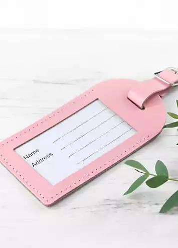 Treat Republic Personalised Pastel Pink Foiled Leather Luggage Tag | Kaleidoscope