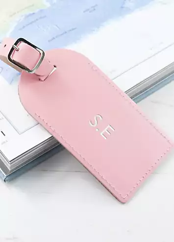 Treat Republic Personalised Pastel Pink Foiled Leather Luggage Tag | Kaleidoscope