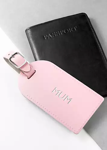 Treat Republic Personalised Pastel Pink Foiled Leather Luggage Tag | Kaleidoscope