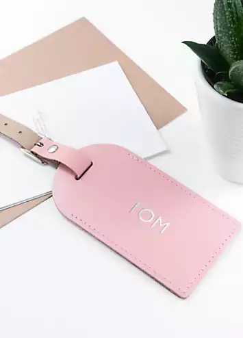 Treat Republic Personalised Pastel Pink Foiled Leather Luggage Tag | Kaleidoscope