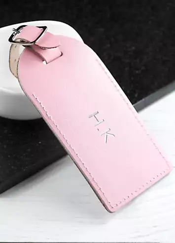 Treat Republic Personalised Pastel Pink Foiled Leather Luggage Tag | Kaleidoscope