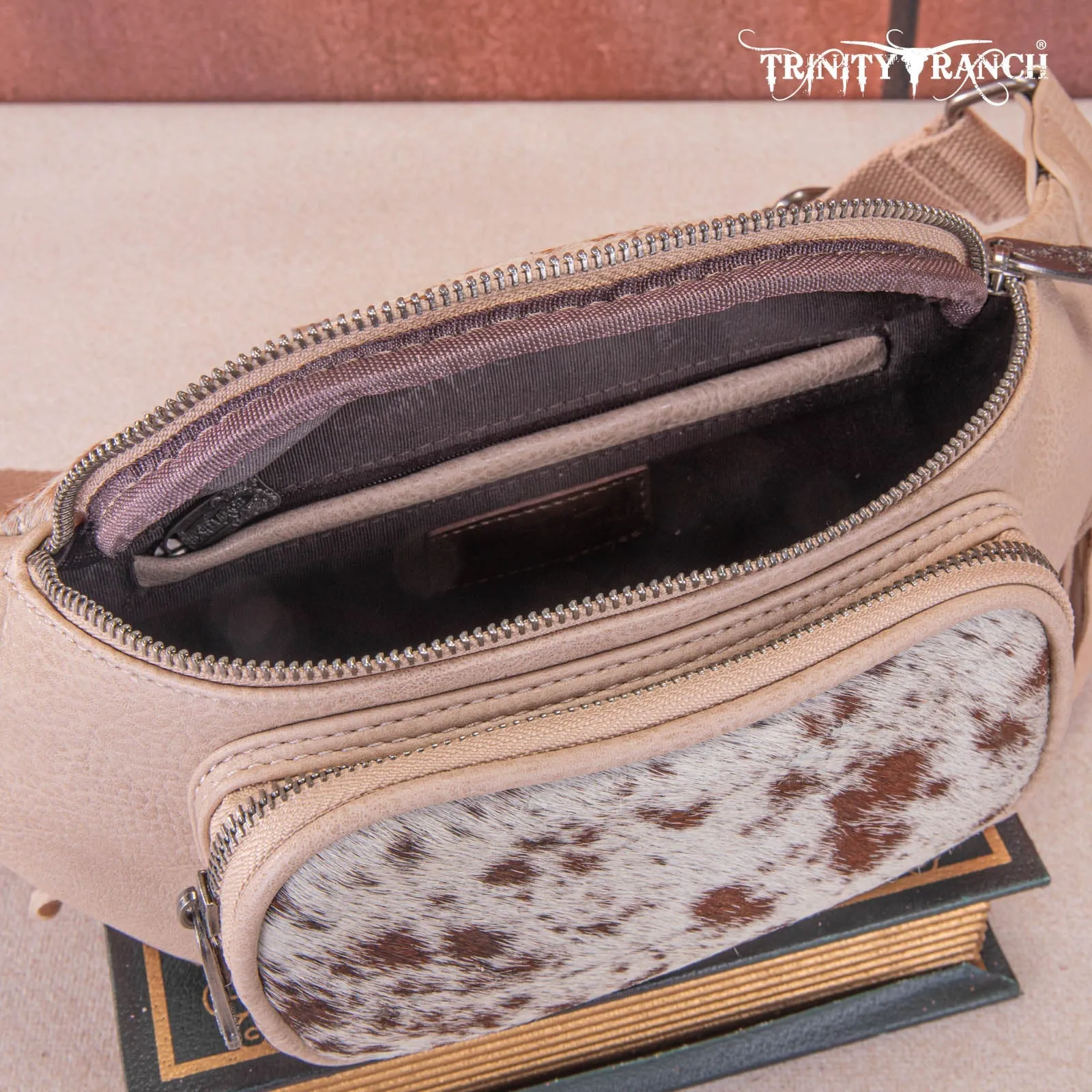 Trinity Ranch Genuine Hair-On Cowhide Fringe Belt Bag