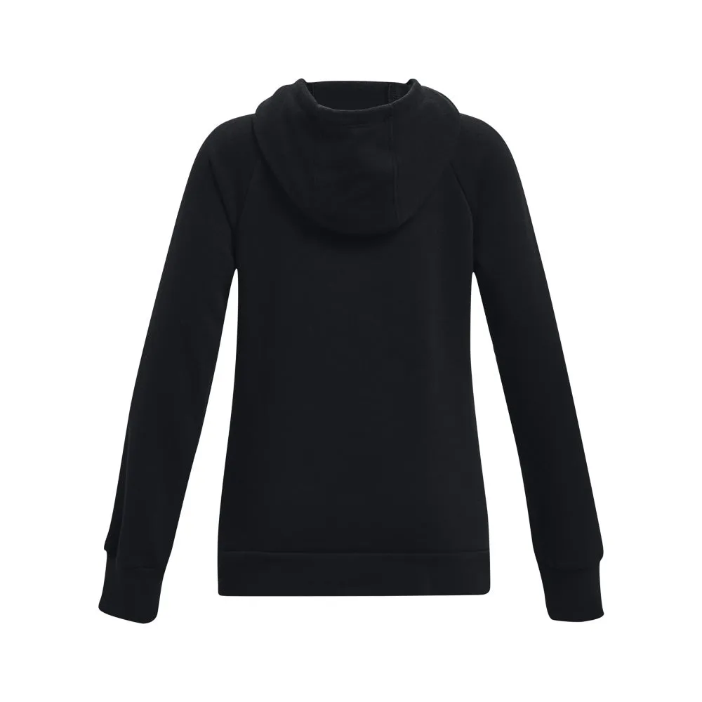 UNDER ARMOUR RIVAL GIRLS FLEECE BLACK/PINK HOODIE