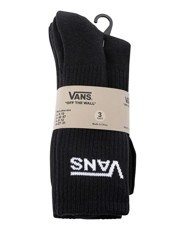 Vans 3 Pack Shoe Socks - Black/White