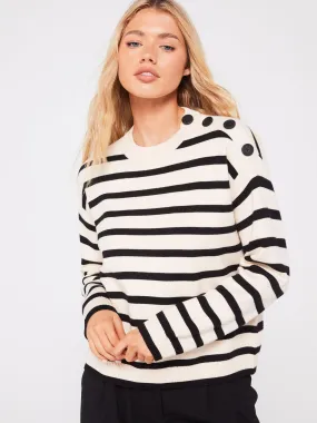 Vero Moda Long Sleeve O-neck Button Pullover - Multi