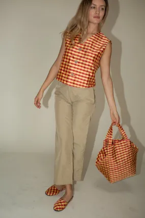 Vest - Red/Yellow Gingham