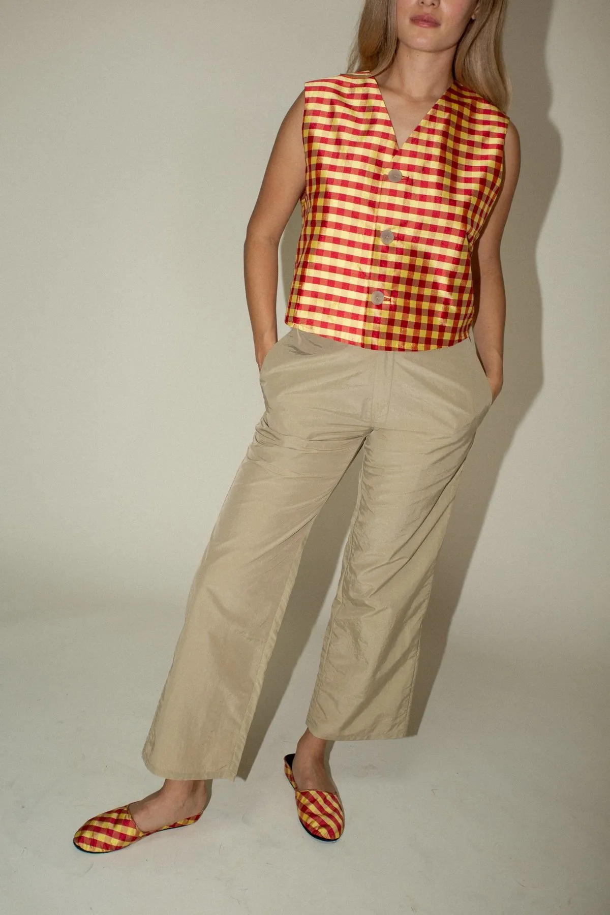 Vest - Red/Yellow Gingham