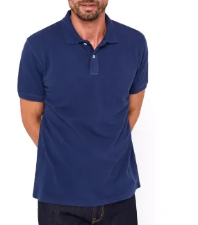 Washed Plain Polo Medium Blue