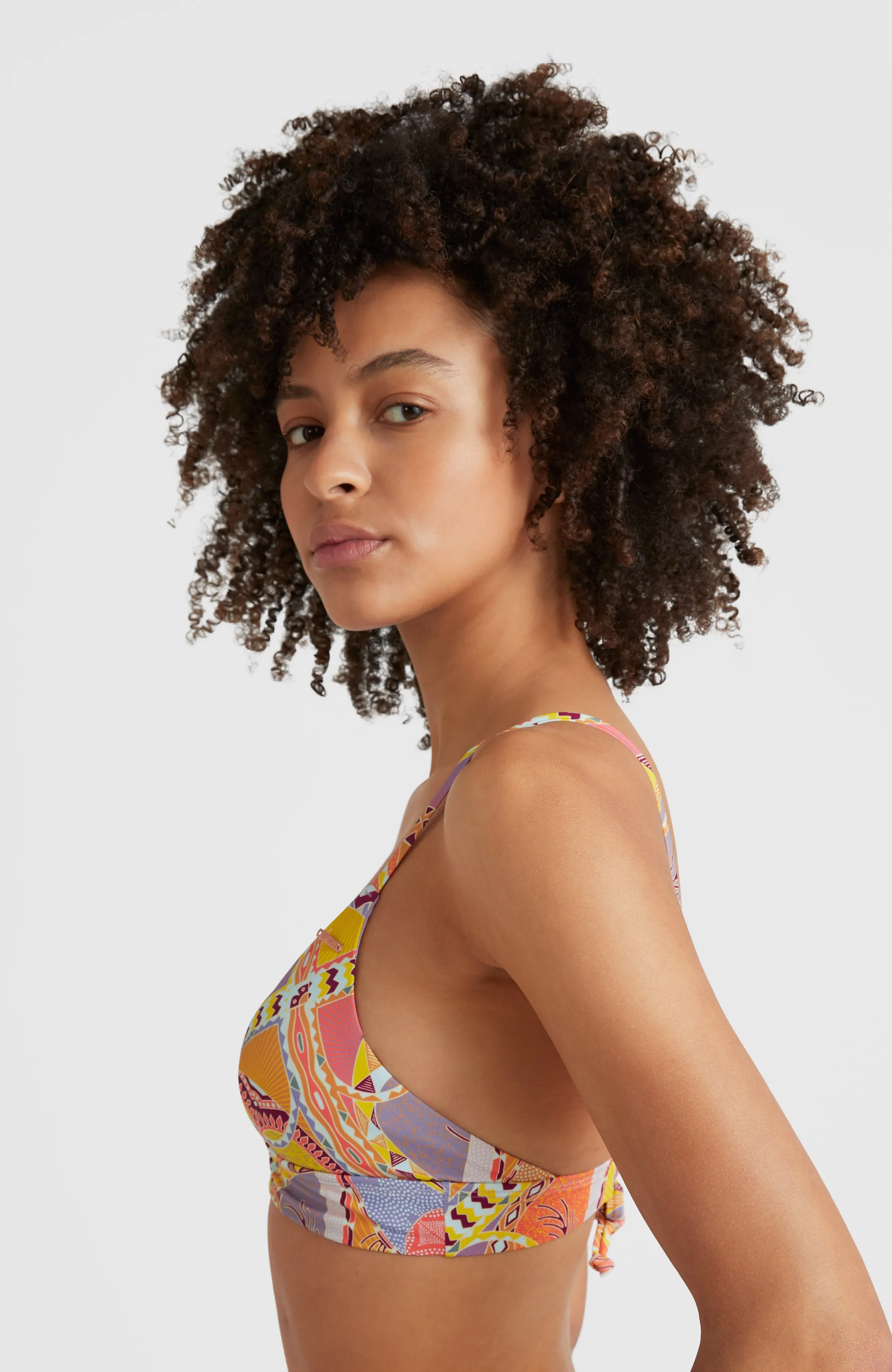 Wave Bralette Bikini Top | Yellow Scarf Print