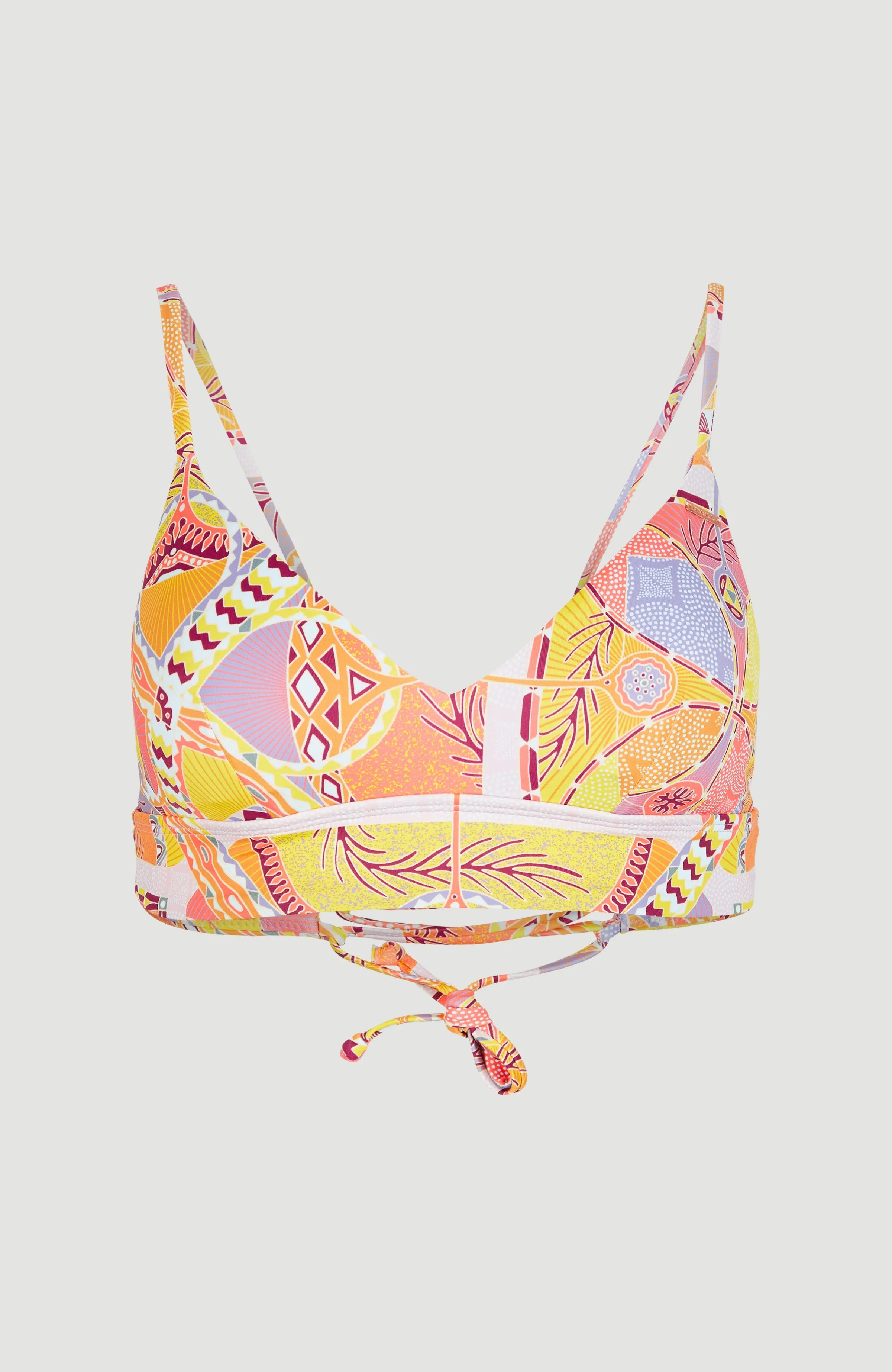 Wave Bralette Bikini Top | Yellow Scarf Print