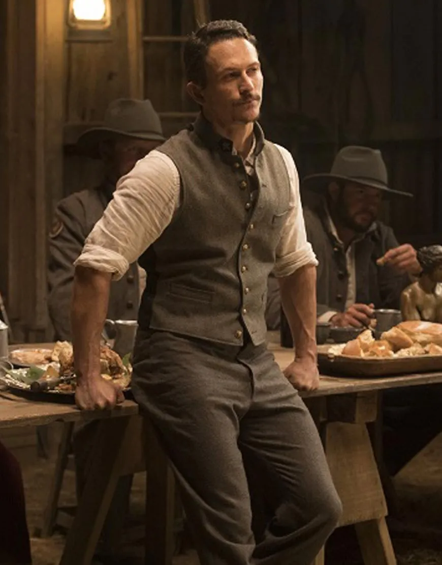 Westworld Jonathan Tucker Vest | Men Brown Wool Blend Vest | 35% OFF