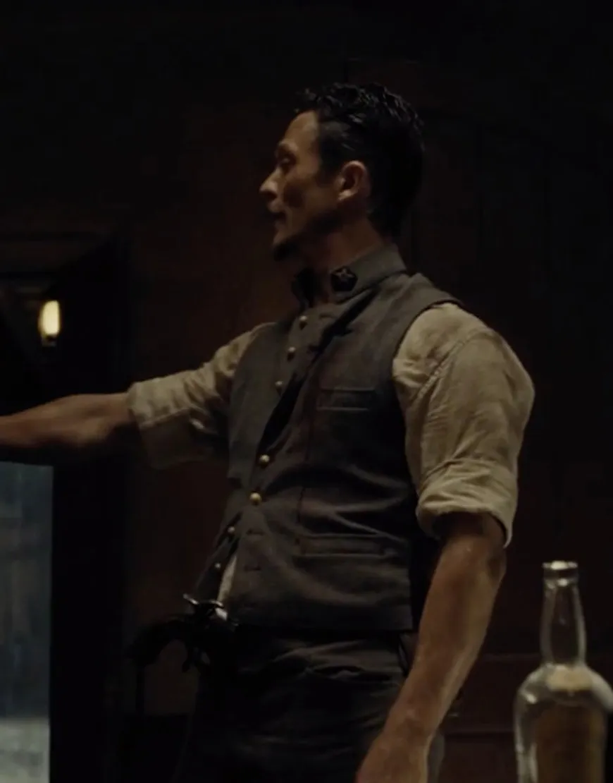 Westworld Jonathan Tucker Vest | Men Brown Wool Blend Vest | 35% OFF