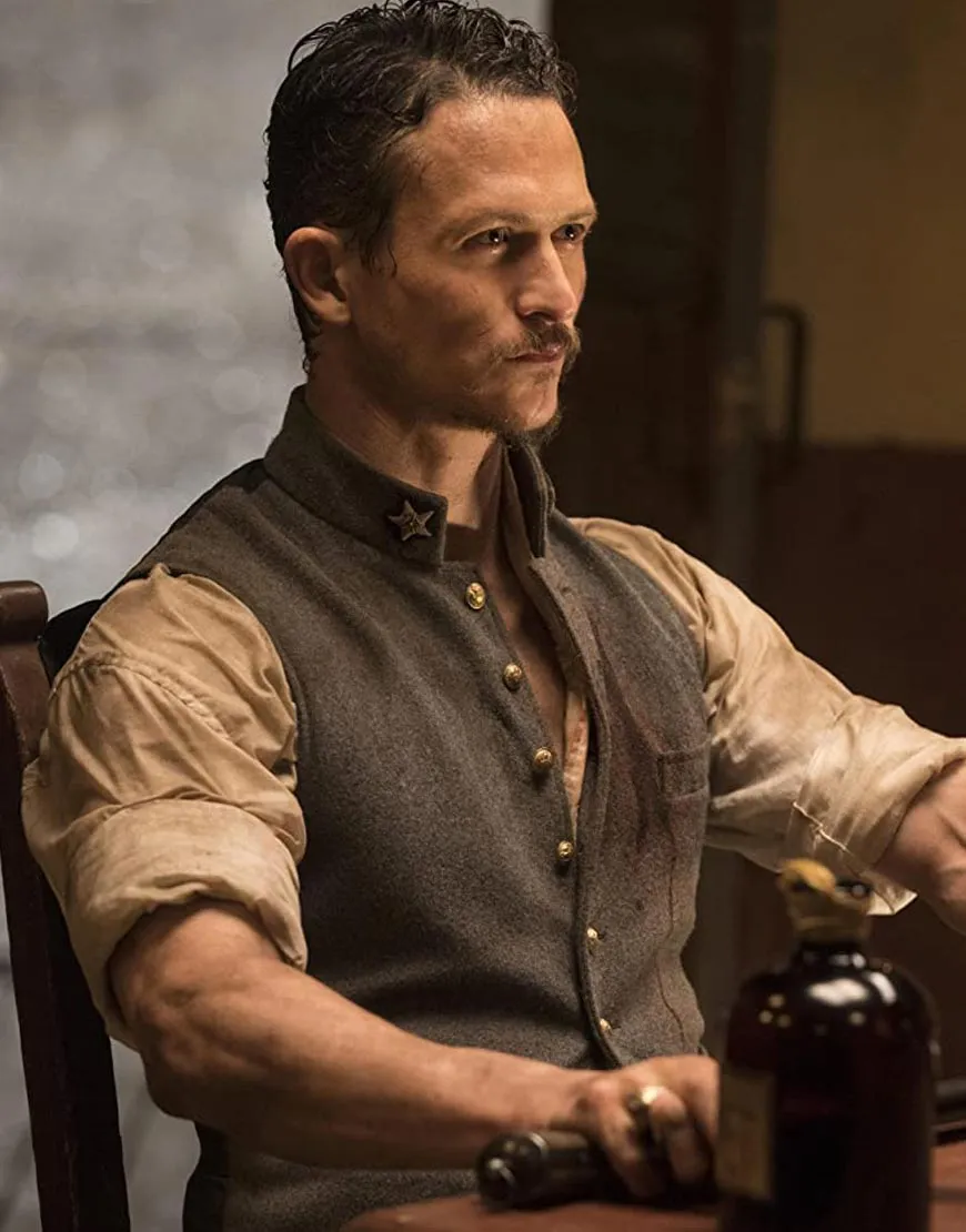 Westworld Jonathan Tucker Vest | Men Brown Wool Blend Vest | 35% OFF