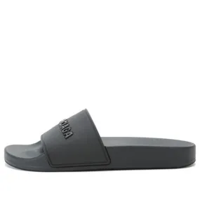 (WMNS) Balenciaga Rubber pool Sandals Black