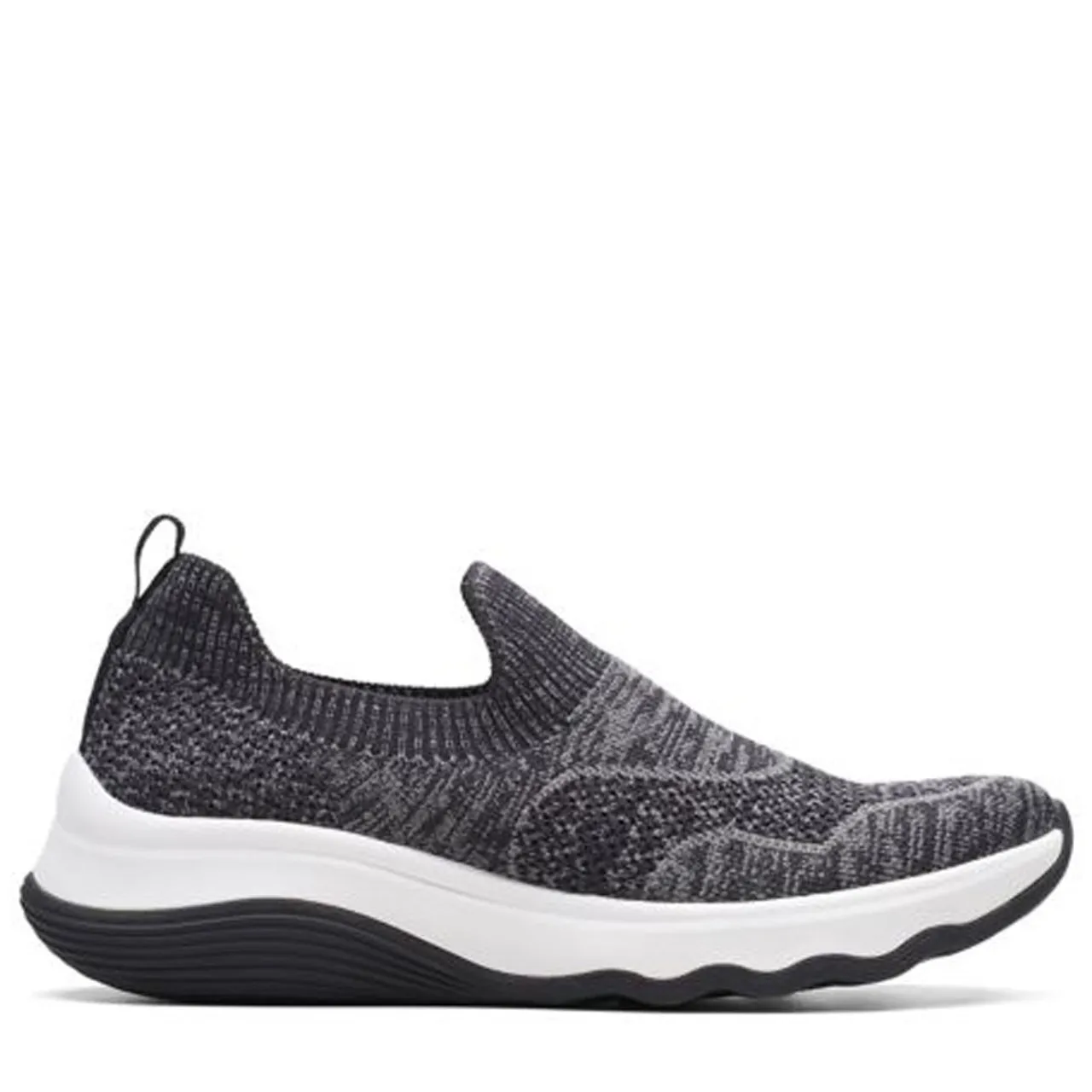 Women's Clarks Circuit Path Black Knit Shoe