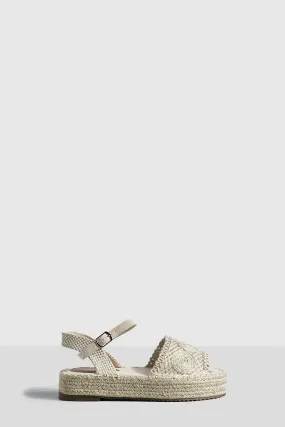 Woven Strap Two Part Flatform Sandals